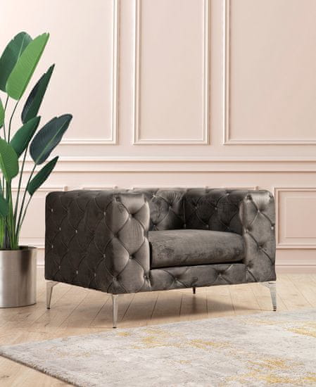 Atelier Del Sofa Křeslo Como - Anthracite, Antracitová