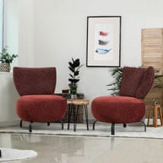 Atelier Del Sofa Křeslo Set 2 ks Loly Set - Claret Red, Červená