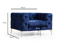 Atelier Del Sofa Křeslo Como - Navy Blue, Modrá