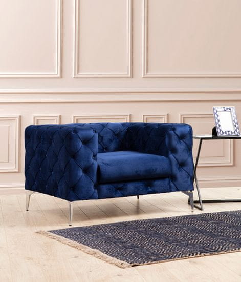 Atelier Del Sofa Křeslo Como - Navy Blue, Modrá