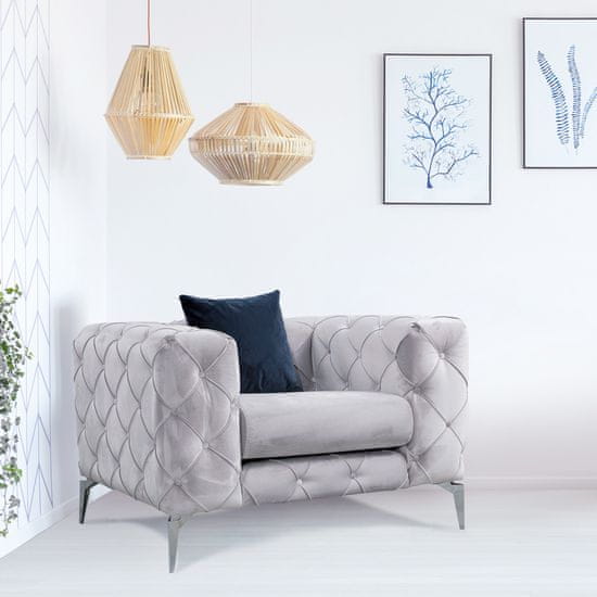 Atelier Del Sofa Křeslo Como - Light Grey, Světlá Šedá