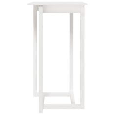 Greatstore Barový stolek bílý 60 x 60 x 110 cm masivní borové dřevo