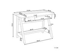 Beliani Psací stůl světlé dřevo/bilá 110 x 60 cm JACKSON