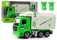 Zelený popelářský vůz Stěhovací kontejner Svítící kola