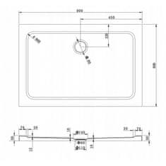 Mexen Mexen slim obdélníková sprchová vanička 90 x 80 cm, bílá - 40108090 - MEXEN