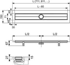 Tece TECEdrainline, rovný žlábek 150cm 601500 - Tece