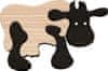 Dřevěné mini puzzle kráva FAUNA