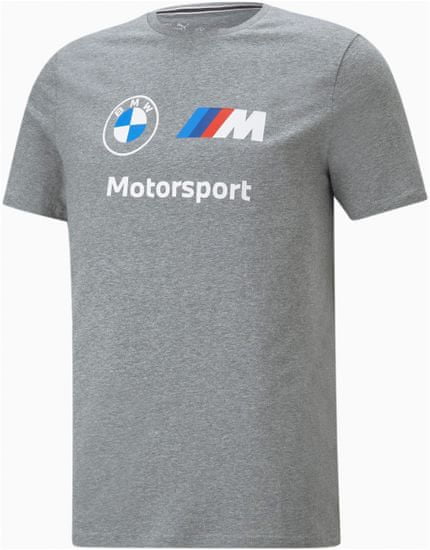 Bmw triko PUMA MMS ESS LOGO medium heather modro-bílo-červeno-šedé