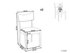 Beliani Sada 2 jídelních židlí tmavé dřevo EDEN