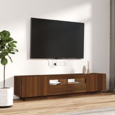 Greatstore 2dílný set TV skříněk s LED světly hnědý dub kompozitní dřevo