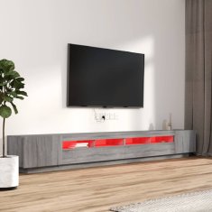 Vidaxl 3dílný set TV skříněk s LED světly šedý sonoma kompozitní dřevo