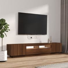 Greatstore 2dílný set TV skříněk s LED světly hnědý dub kompozitní dřevo