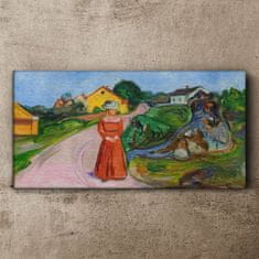 COLORAY.CZ Obraz na plátně Žena v červených šatech 120x60 cm