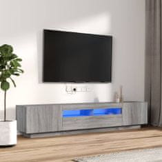 Greatstore 2dílný set TV skříněk s LED světly šedý sonoma kompozitní dřevo