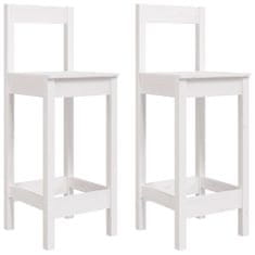 Vidaxl Barové židle 2 ks bílé 40 x 41,5 x 112 cm masivní borové dřevo