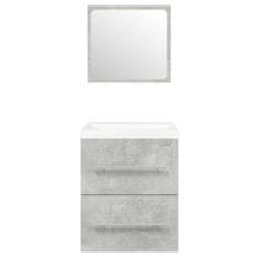 Vidaxl Umyvadlová skříňka a vestavěné umyvadlo betonově šedá kompozit