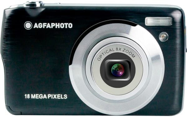  moderný kompaktný digitálny fotoaparát agfa dc8200 liion full hd fotorežimy 18mpx fotky detekcia tváre redukcia červených očí 