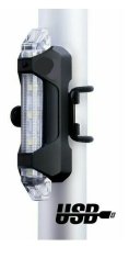 HADEX Svítilna na kolo přední, 5xLED, 15lm, USB, nabíjecí, bílá