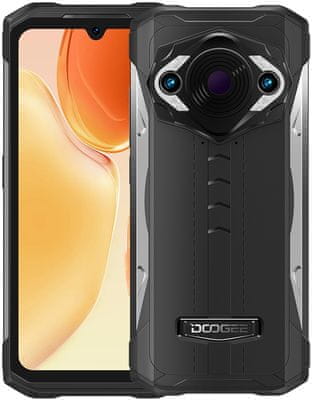 Doogee S98 PRO termální kamera noční vidění noční kamera night vision kamera thermal camera ultraširokoúhlý objektiv výkonný odolný telefon vysoká odolnost rychlý chod velkokapacitní baterie Gorilla Glass odolné sklo bezdrátové nabíjení rychlonabíjení 33W rychlonabíjení NFC night vision kamera OS Android 12 LTE připojení odolný, vodotěsný, velká výdrž baterie, GPS, Glonass a Beidou OS Android LTE vojenský certifikát MIL-STD-810G krytí IP68 IP69K Gorilla Glass 5 odolný telefon odolná konstrukce