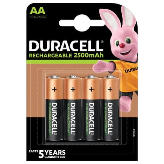 Duracell RECHARGEABLE AA 2500MAH HR6 x4