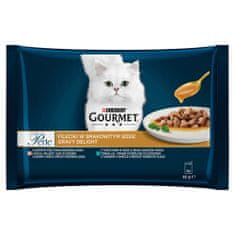 Gourmet PERLE Multipack 4x85g Gravy Delight s lososem a tuňákem v omáčce