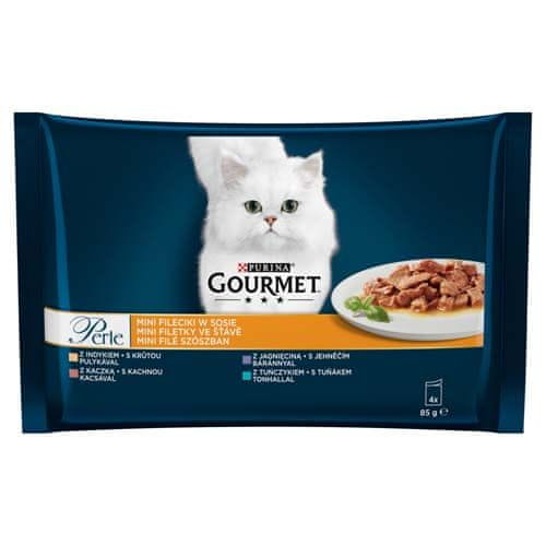 Gourmet PERLE 3+1 Multipack 4x85g mini filetky ve šťávě