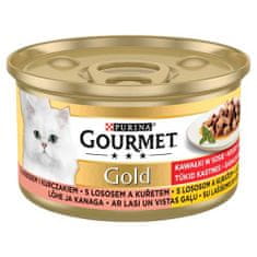 Gourmet GOLD Kuře & Losos 85g kúsky