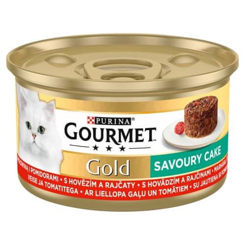 Gourmet GOLD Savoury Cake s hovězím a rajčetem 85g