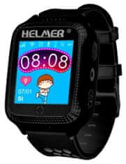 Helmer dětské hodinky LK 707 s GPS lokátorem/ dotykový display/ IP54/ micro SIM/ kompatibilní s Android a iOS/ černé