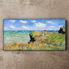 COLORAY.CZ Obraz na plátně Cliff Sea Claude Monet 120x60 cm