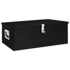 Greatstore Úložný box černý 90 x 47 x 33,5 cm hliník