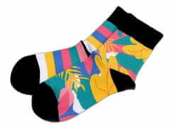 Kraftika 1pár /vel. 39/42) multikolor list bavlněné ponožky barevné