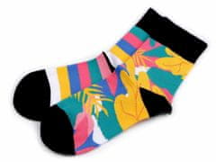 Kraftika 1pár /vel. 39/42) multikolor list bavlněné ponožky barevné