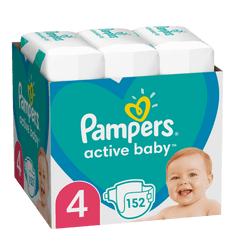 Pampers Active Baby Plenky Velikost 4 (9-14kg) 152 ks