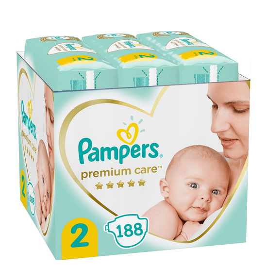 Pampers Premium Care Velikost 2 Plenky (4-8kg) 176 ks