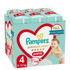 Pampers Plenkové Kalhotky Premium Care Velikost 4 (9-15kg) 116 ks