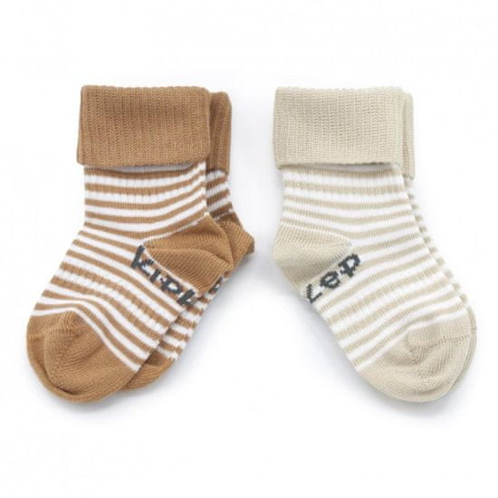 KipKep Dětské ponožky Stay-on-Socks 0-6m 2páry Camel &amp; Sand