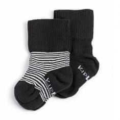 Dětské ponožky Stay-on-Socks 0-6m 2páry Black Stripes