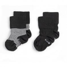 Dětské ponožky Stay-on-Socks 0-6m 2páry Black Stripes