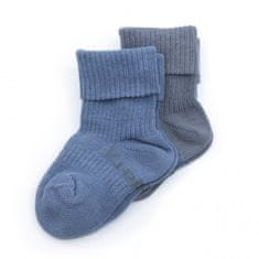 KipKep Dětské ponožky Stay-on-Socks 0-6m 2páry Denim Blue