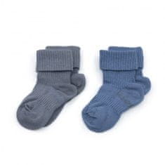 KipKep Dětské ponožky Stay-on-Socks 0-6m 2páry Denim Blue