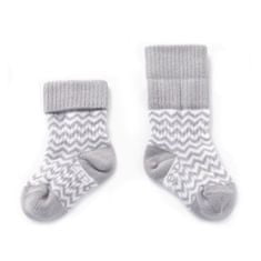 KipKep dětské ponožky Stay-on-Socks 0-6m 2páry Silver Grey