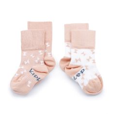 KipKep Dětské ponožky Stay-on-Socks 0-6m 2páry Party Pink