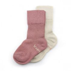 KipKep dětské ponožky Stay-on-Socks 12-18m 2páry Dusty Clay