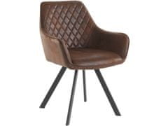 Danish Style Jídelní židle Polka, mikrovlákno, černá / hnědá