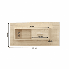 KONDELA Visící skříňka 1D s policemi, dub sonoma, TEYO