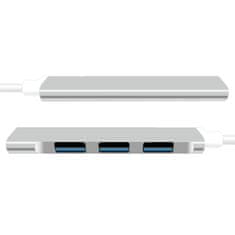 Northix USB-C Hub se 4 porty – stříbrný 