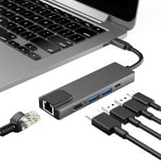 Northix USB-C Multiport - HDMI, Ethernet, USB-C, 2x USB-3.0 