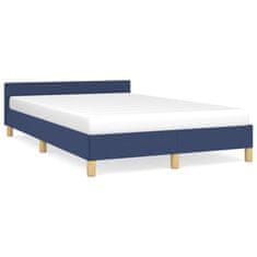 shumee Rám postele s čelem modrý 120 x 190 cm textil