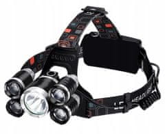 Trizand 16144 Čelovka LED ZOOM 5 x LED T6 CREE